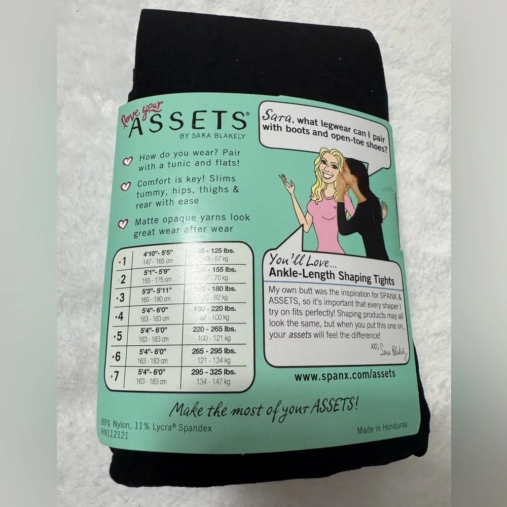 Lot of 3 Assets by Spanx Black Shaping Tights Size 5/E